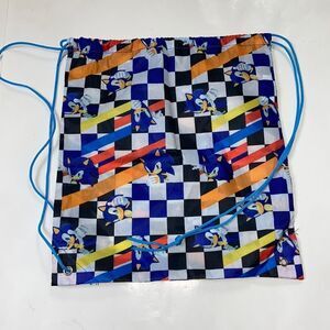 Sonic The Hedgehog Drawstring Plaid Backpack